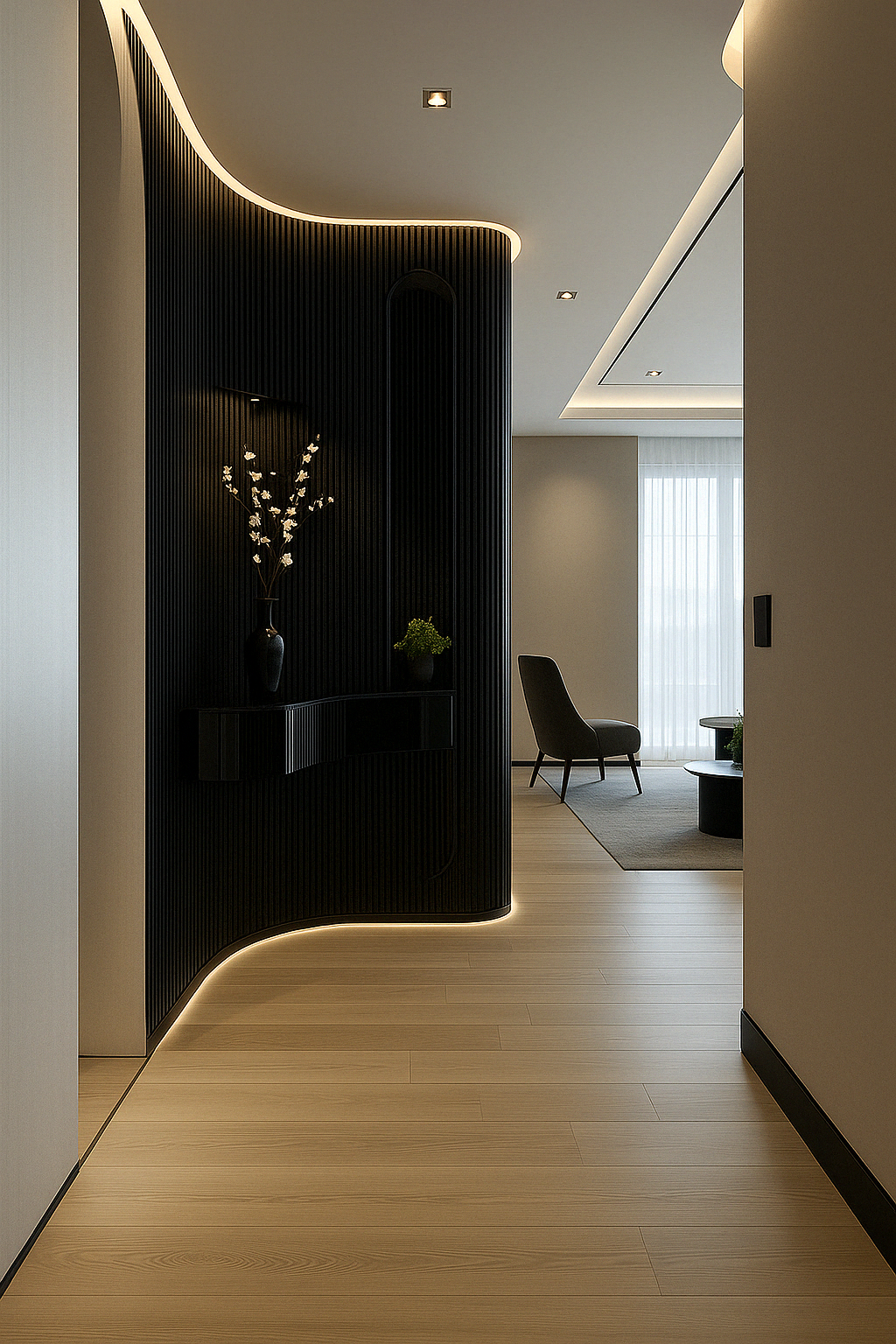 JP Decor vízfodros falpanel - Piano black wave - Image 5